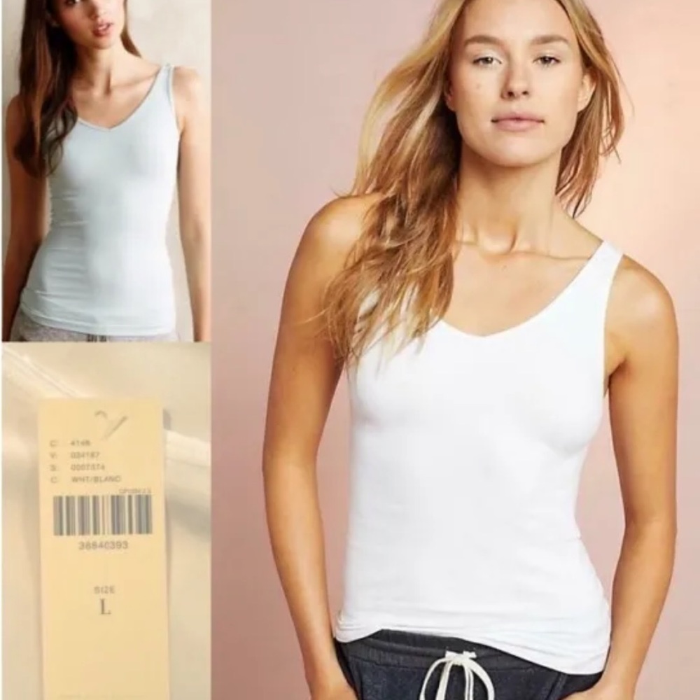 Anthropologie floreat white tank size L NWT